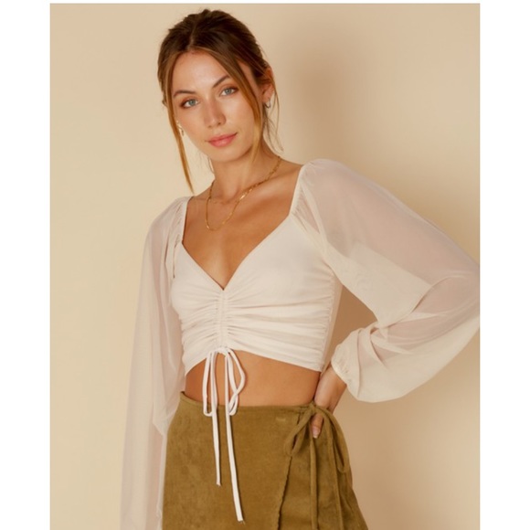 Ruched Cream Top - One left in each size! - Picture 3 of 7